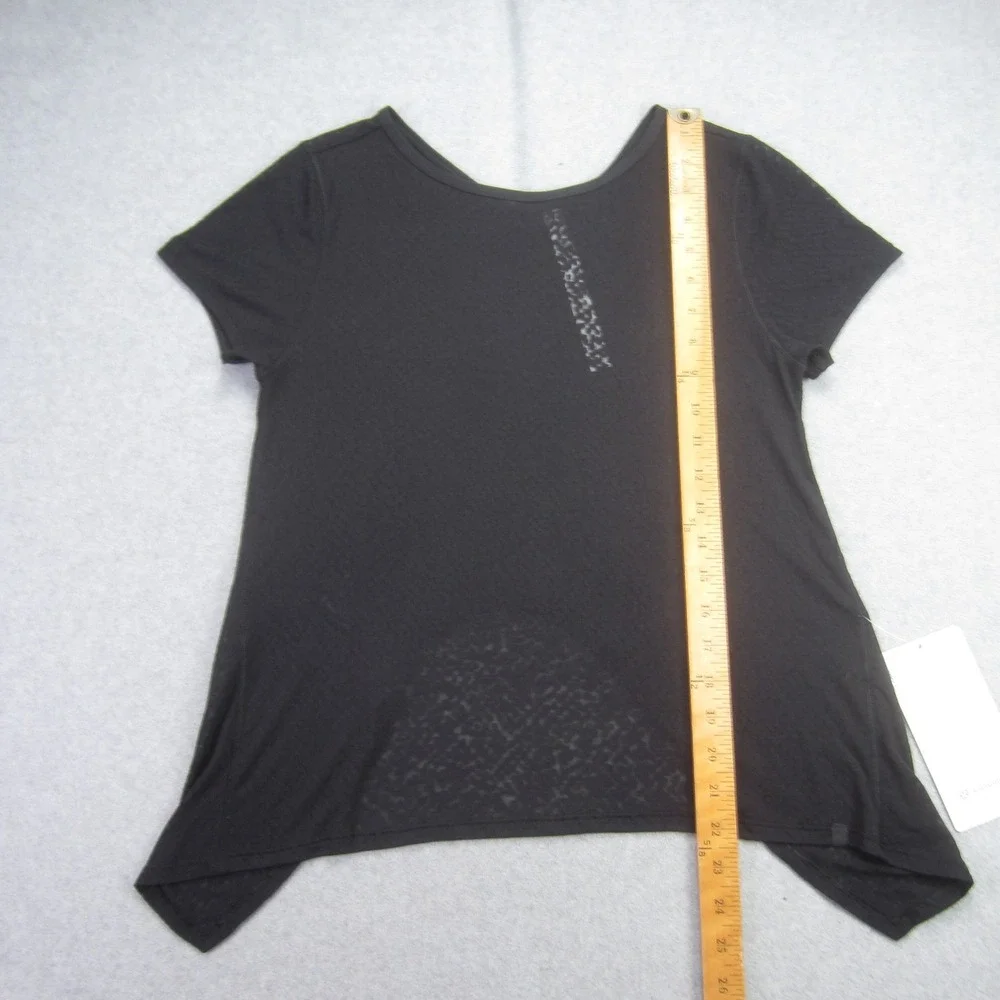 Lululemon Loop Around Shirt Womens 2 Black Swiftly Tech‎ Lace Athletic Yoga  Tee